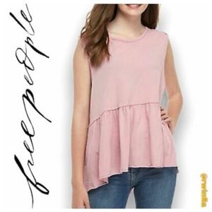 Free People Women's We The Free Anytime Peplum Hem Tank Top - New Tank, cam